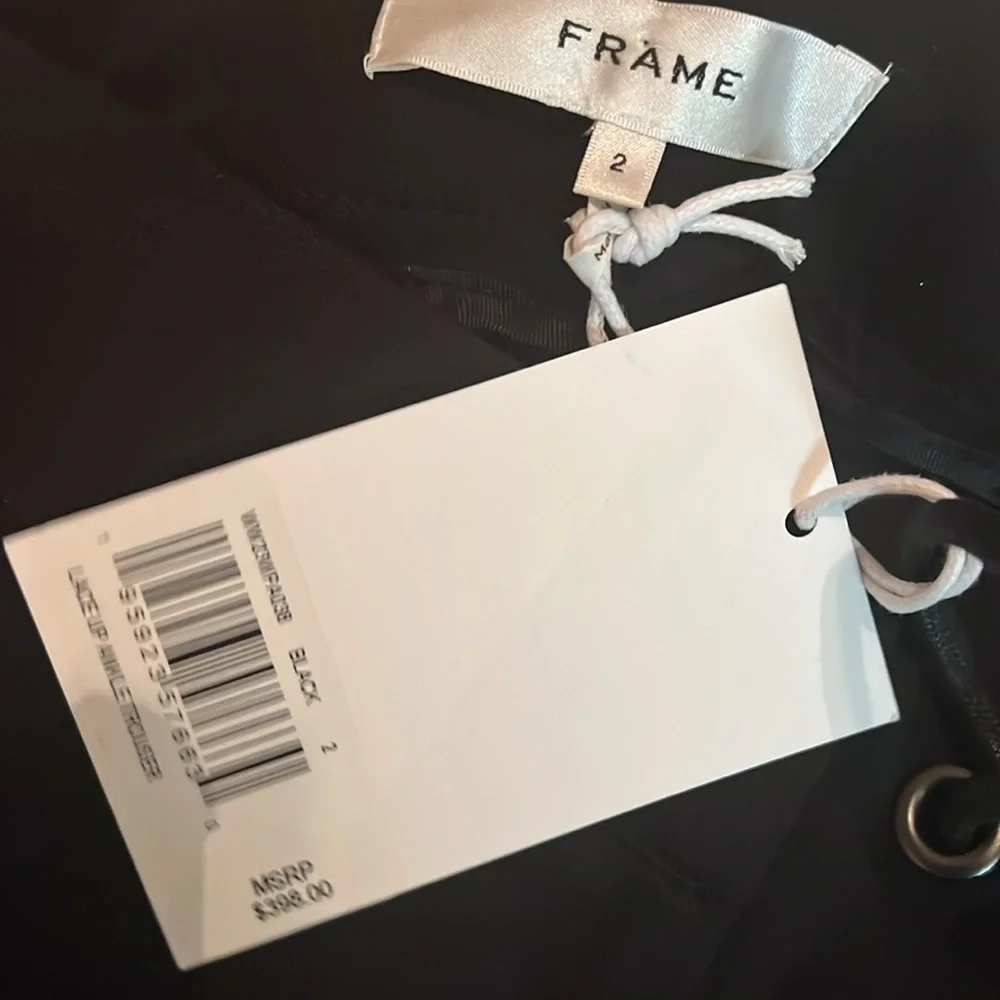 NWT $398.00 Frame lace up Black trouser Pants size 2 - Picture 9 of 13